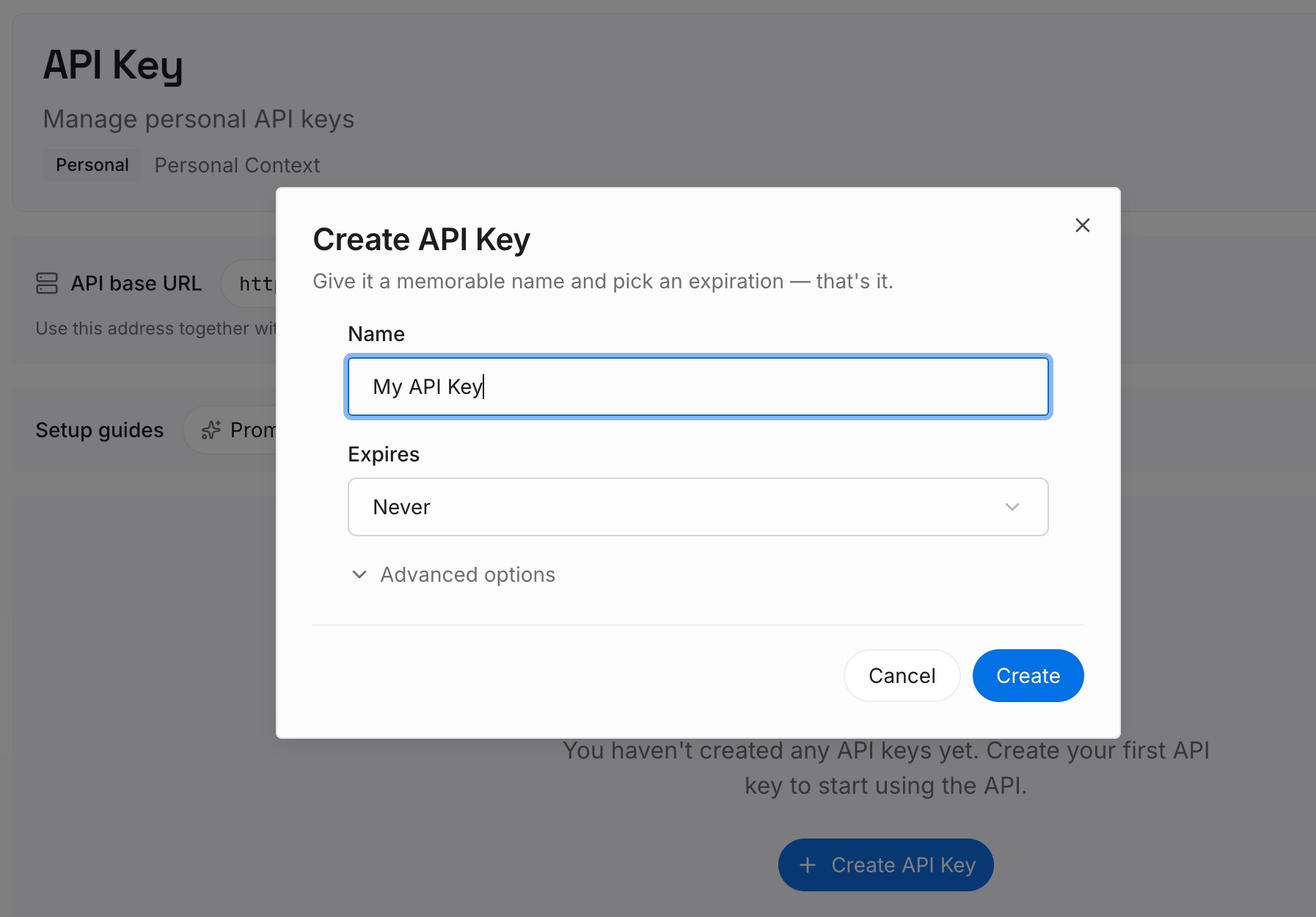 Creating a MemoryLake API key when moving from Manus to Codex