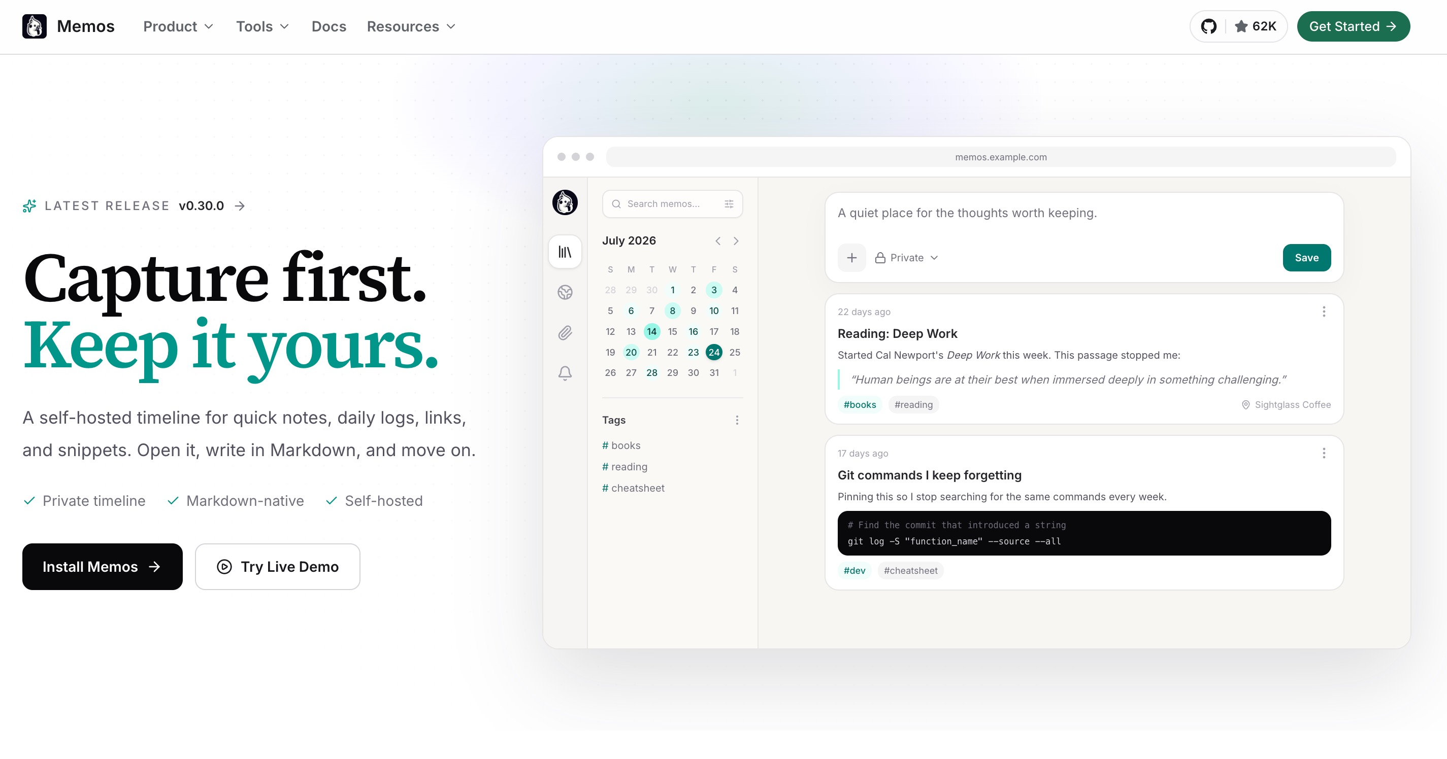 Memos self-hosted open-source memo hub for Perplexity context