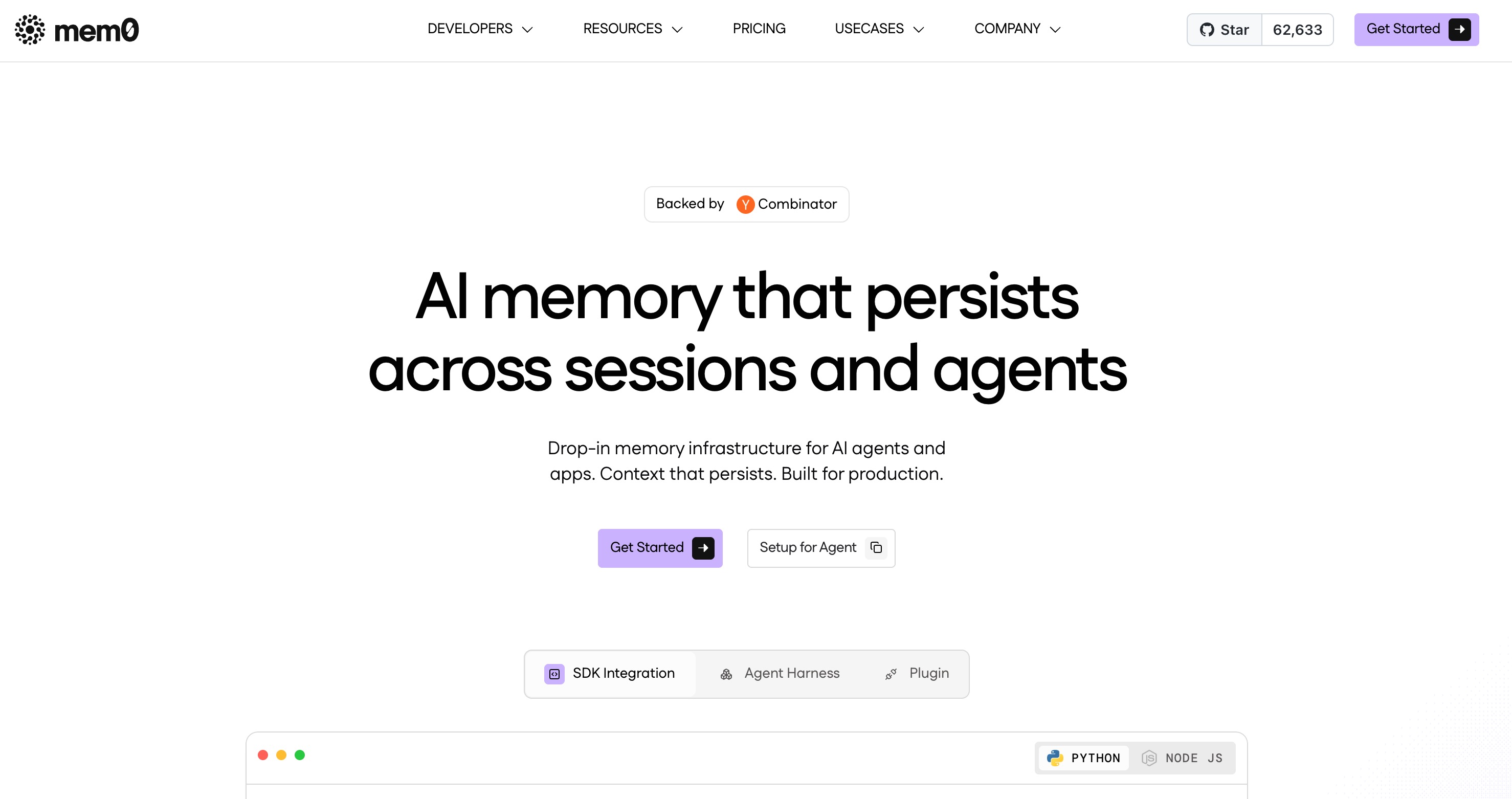 Mem0 memory layer for AI agents with long-term user preferences
