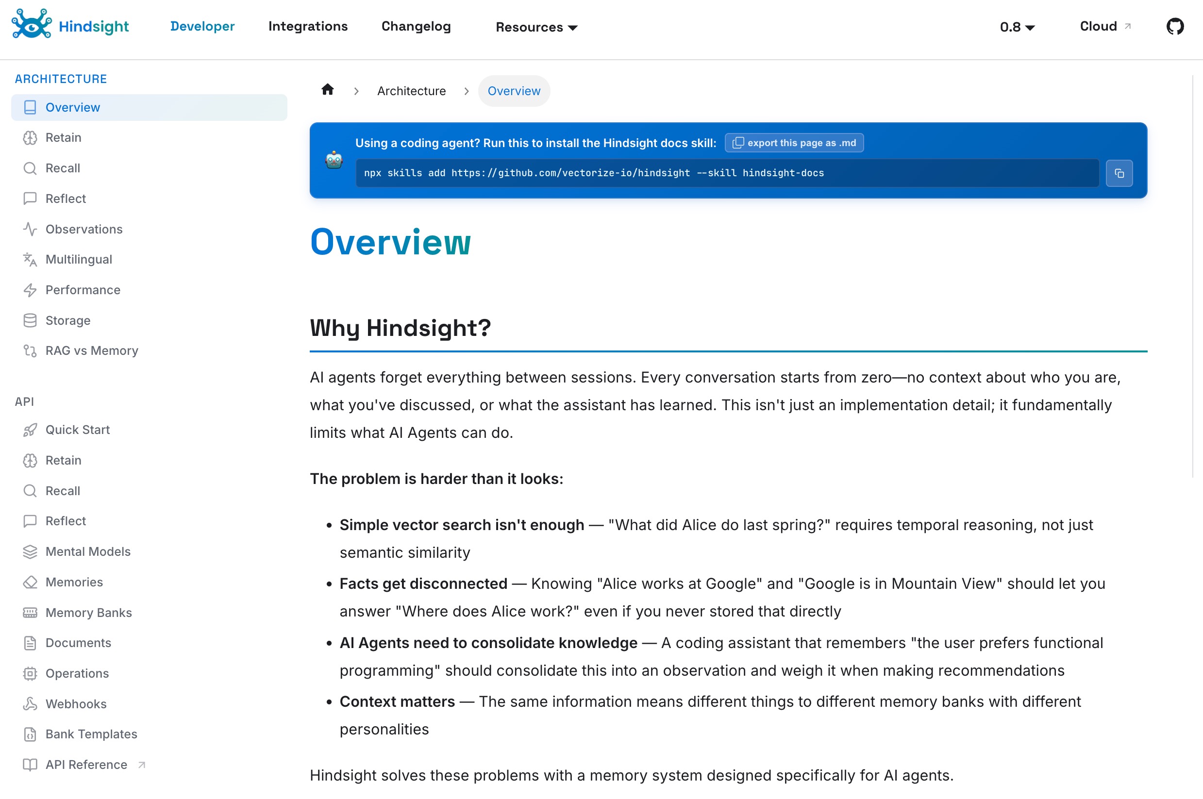Hindsight agentic logging with built-in analytics and tracing